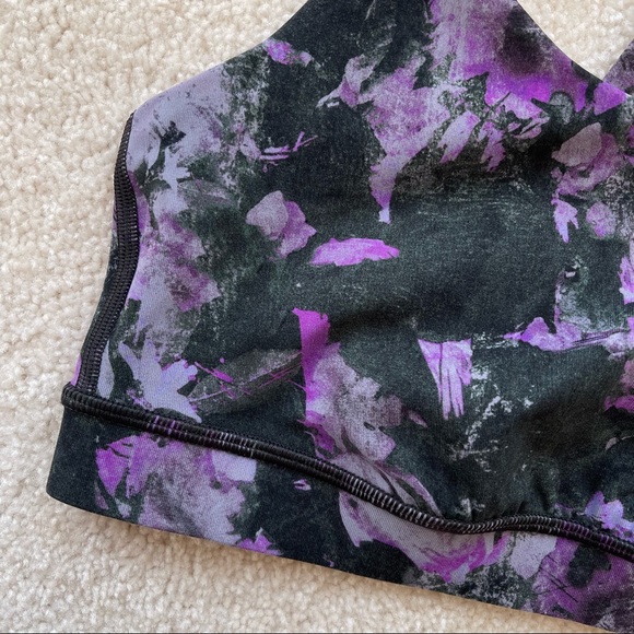 Lululemon energy sports bra floral shift multi purple grey black B-D cup - Picture 7 of 10